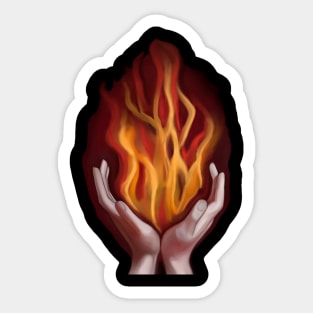 Fire in the hands Sticker